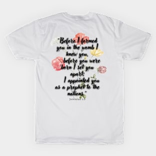 Jeremiah 1:5 Bible Verse. T-Shirt